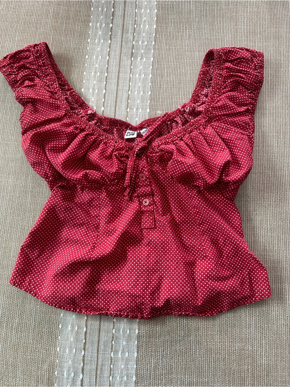 Harlow Red Polka Dot Ruffled Sleeve Blouse